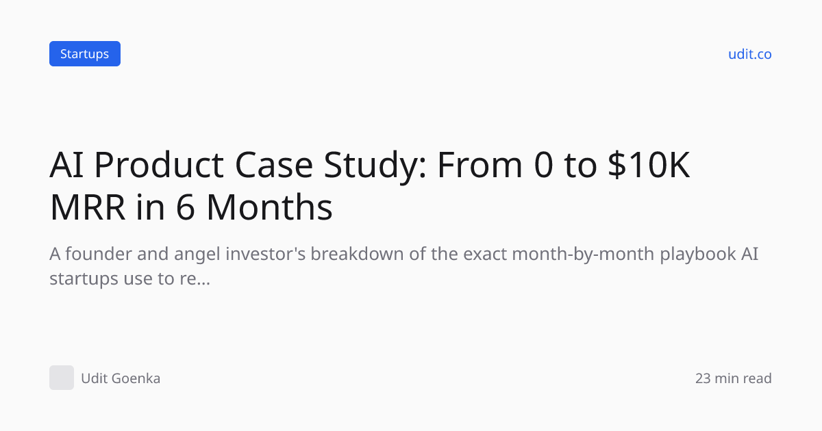 AI Product Case Study: From 0 to $10K MRR in 6 Months — Udi…