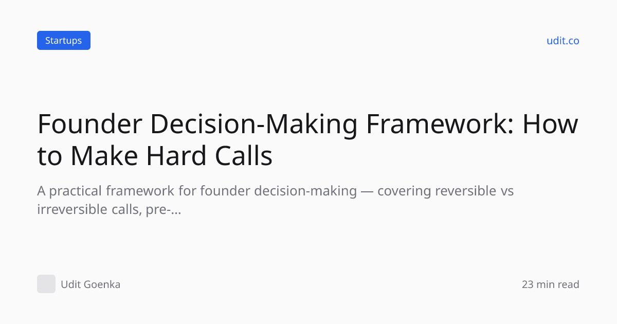 Founder Decision-Making Framework: How to Make Hard Calls