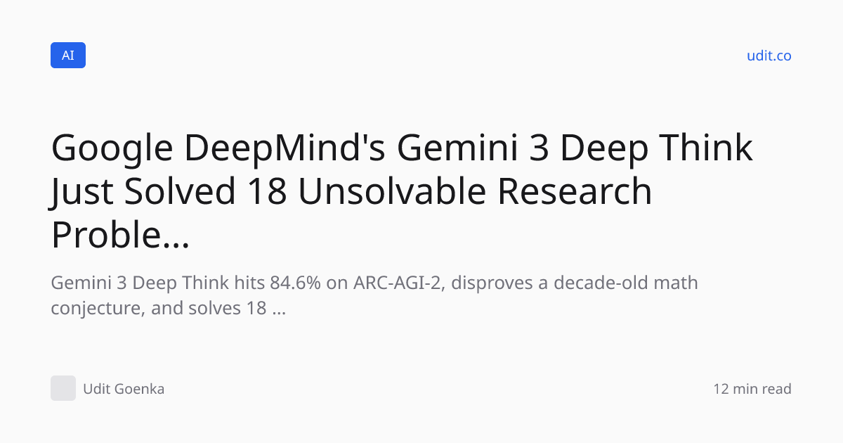 Google DeepMind's Gemini 3 Deep Think Just Solved 18 Unsolv…