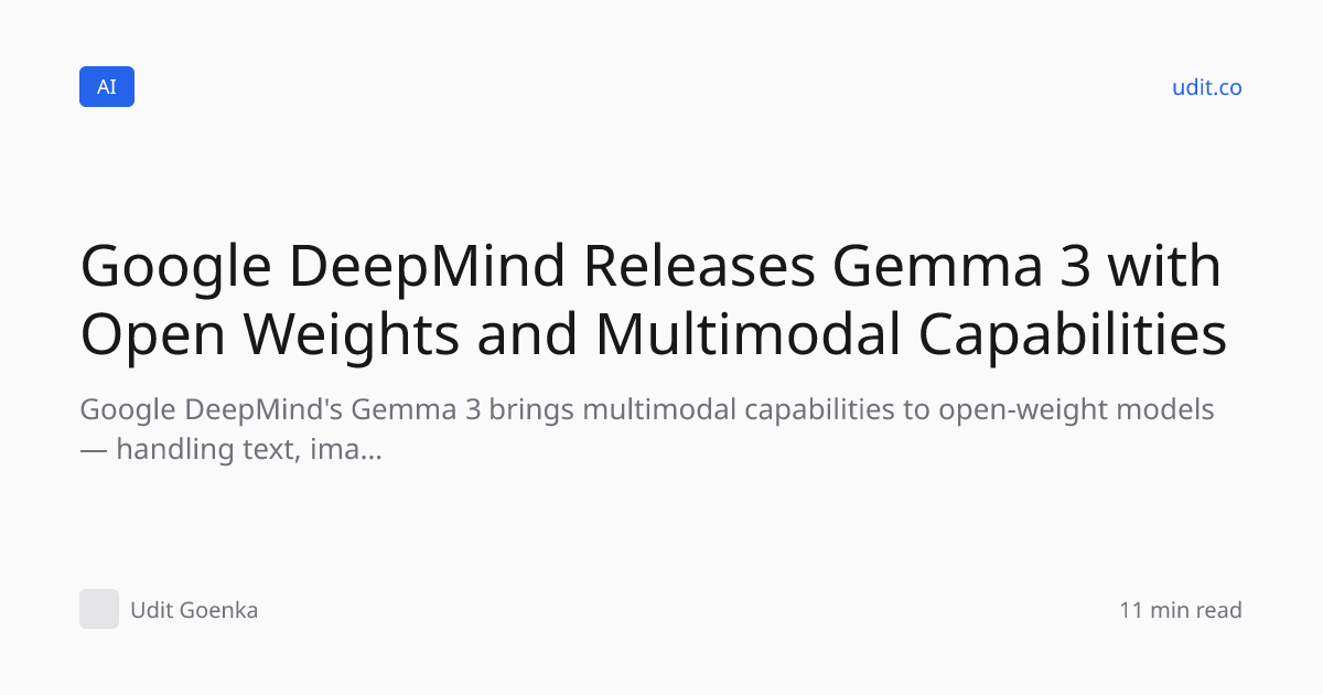Google DeepMind Releases Gemma 3 with Open Weights and Mult…