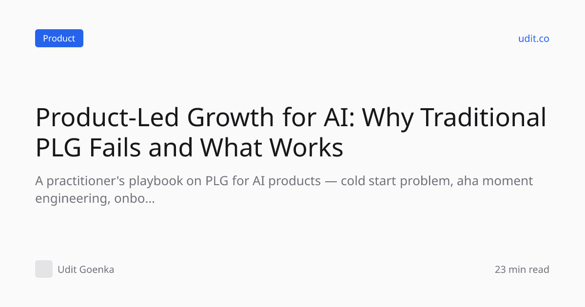Product-Led Growth for AI: Why Traditional PLG Fails and Wh…